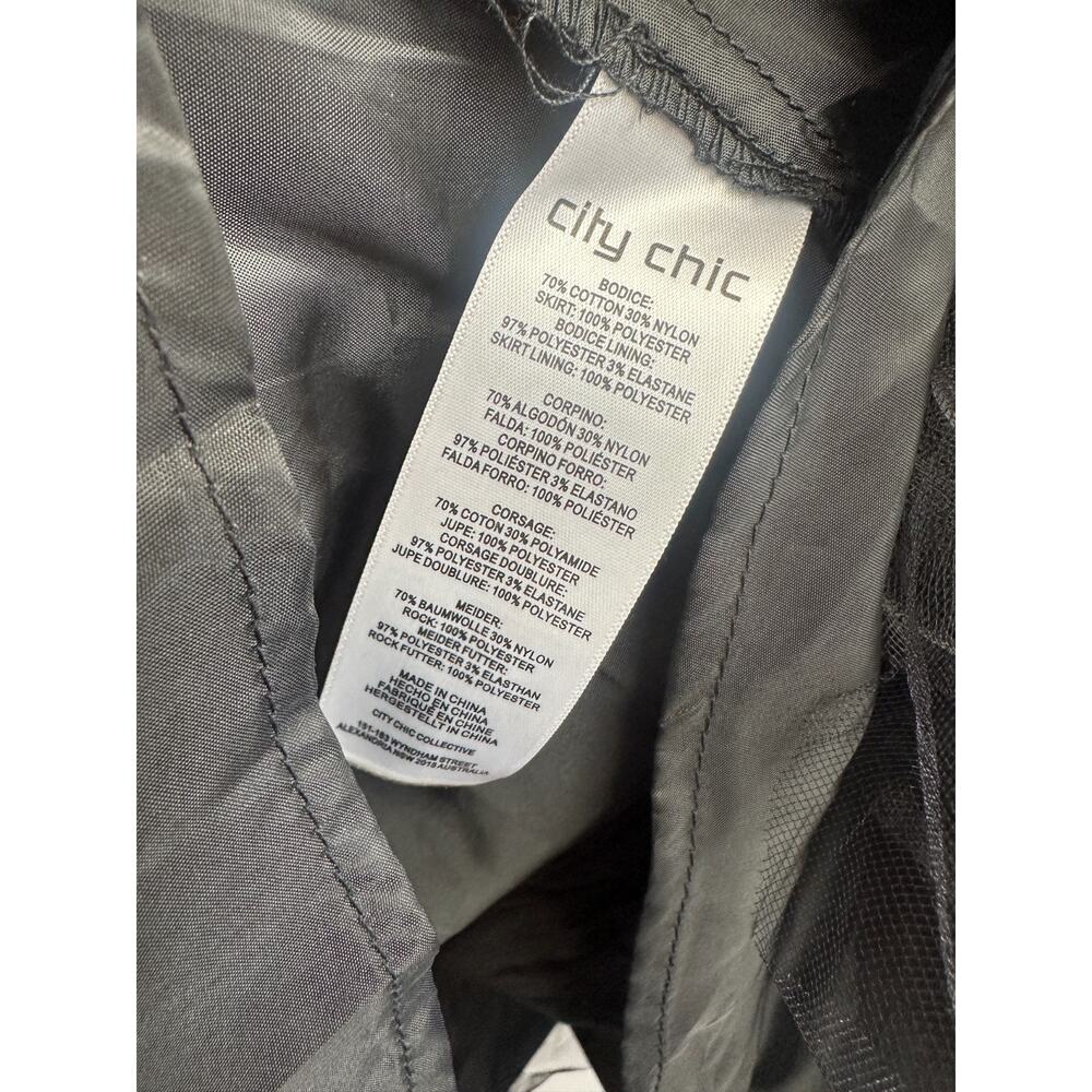 City Chic Rare Beauty Dress Lace Fit & Flare Black A Line Tulle XL Plus Size 22 - Picture 14 of 16